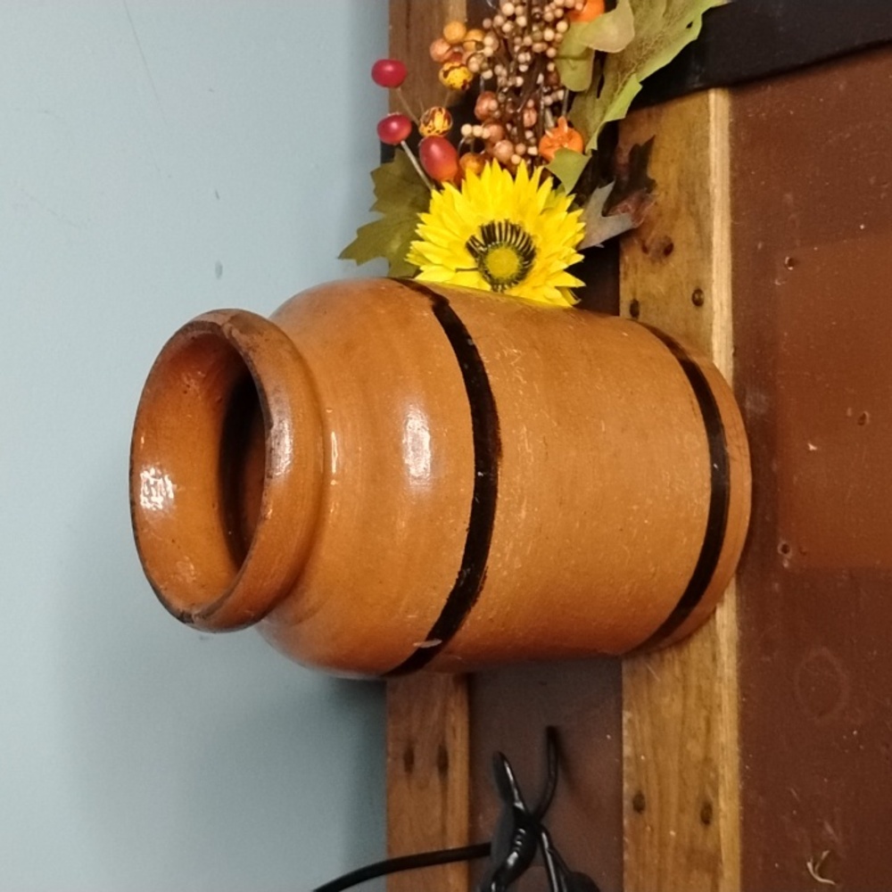Vintage America Brown Vase with Black Accents